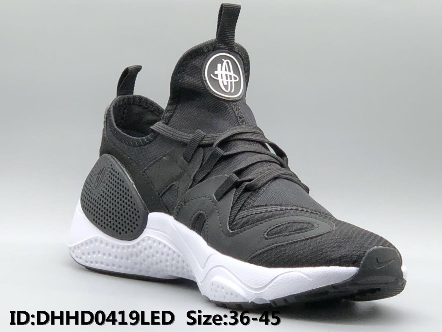 Women Nike Air Huarache 7 Black White Shoes - Click Image to Close